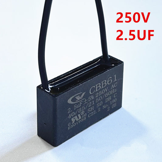 CBB61 2.5mfd 2.5uf 2.5 uF 250V VAC 50/60Hz Epoxy Resin Sealed Ceiling Fan Capacitor