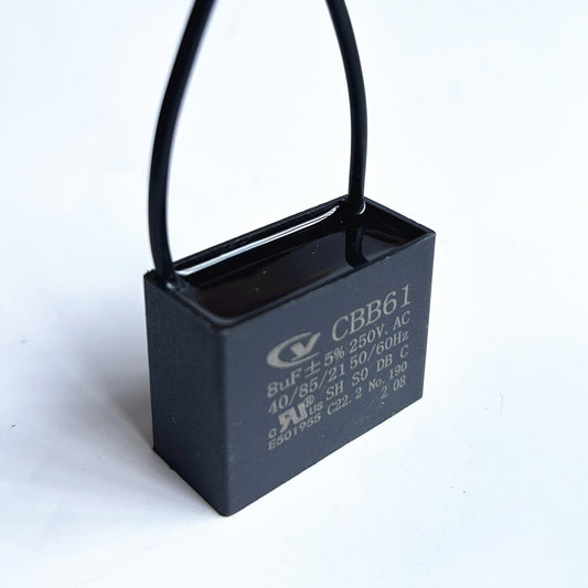 FREE SHIPPING CBB61 8mfd 8 uf 8.0uf 250V VAC 50/60Hz Epoxy Resin Sealed Ceiling Fan Capacitor