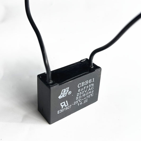 CBB61 6mfd 6uf 6.0uf 250V VAC 50/60Hz Epoxy Resin Sealed Ceiling Fan Capacitor