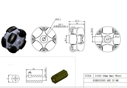 1.5 inch 38mm 90° Plastic Omni Wheel  For  Robot Cat chasis  DIY