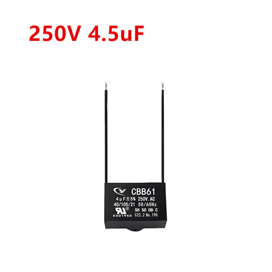 CBB61 4.5mfd 4.5uf 4.5uf 250V VAC 50/60Hz Epoxy Resin Sealed Ceiling Fan Capacitor