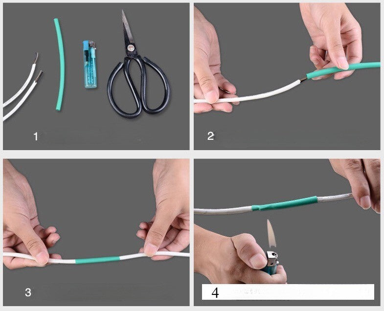 Black Heat Shrink Tubing Tube Dual Wall 3:1 Marine Adhesive Glue Lined Waterproof