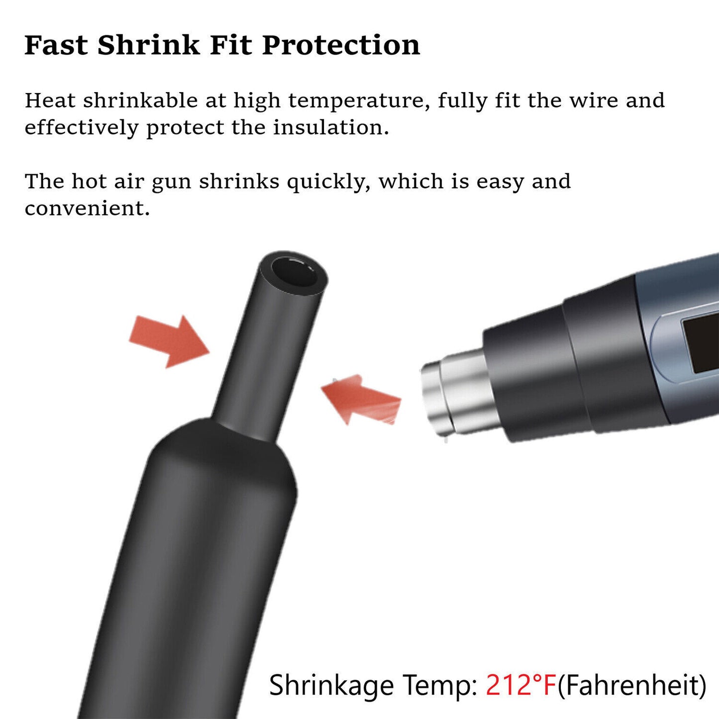 Black Heat Shrink Tubing Tube Dual Wall 3:1 Marine Adhesive Glue Lined Waterproof