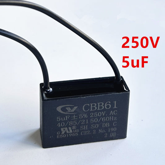 CBB61 5.0mfd 5mfd 5.0uf 5uf 250V VAC 50/60Hz Epoxy Resin Sealed Ceiling Fan Capacitor