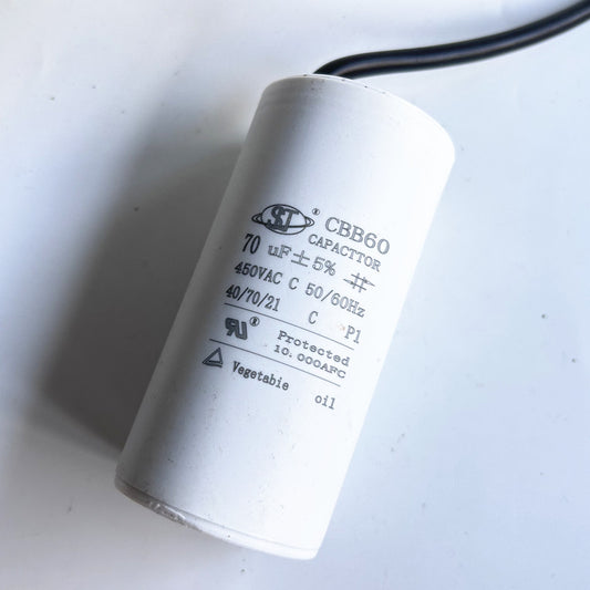 FREE SHIPPING CBB60 Electric Motor Run Capacitor 450VAC 70uF 70MFD with Wire  50/60Hz 40/70/21