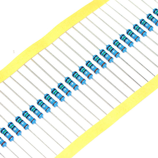 100Pcs 1/4W 0.25W Metal Film Resistor ±1% 1K-1M